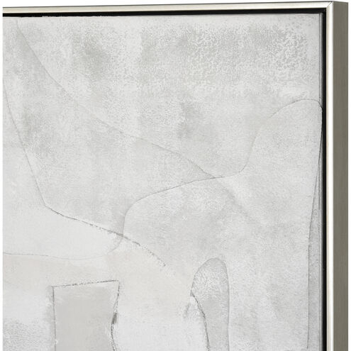 Whiten II White with Gray and Champagne Silver Framed Wall Art