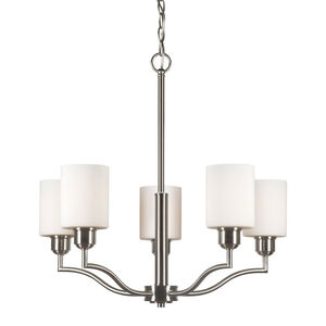 Signature 5 Light 24.75 inch Brushed Nickel Chandelier Ceiling Light