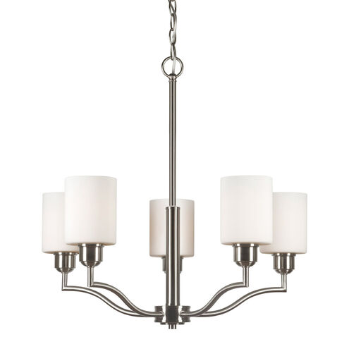Signature 5 Light 24.75 inch Brushed Nickel Chandelier Ceiling Light