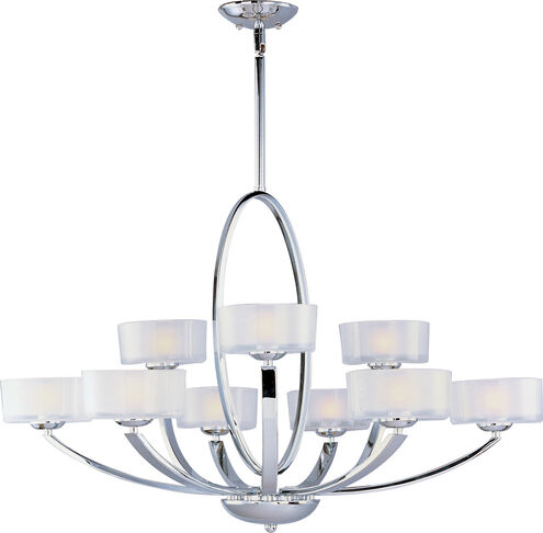 Elle 9 Light 37 inch Polished Chrome Multi-Tier Chandelier Ceiling Light