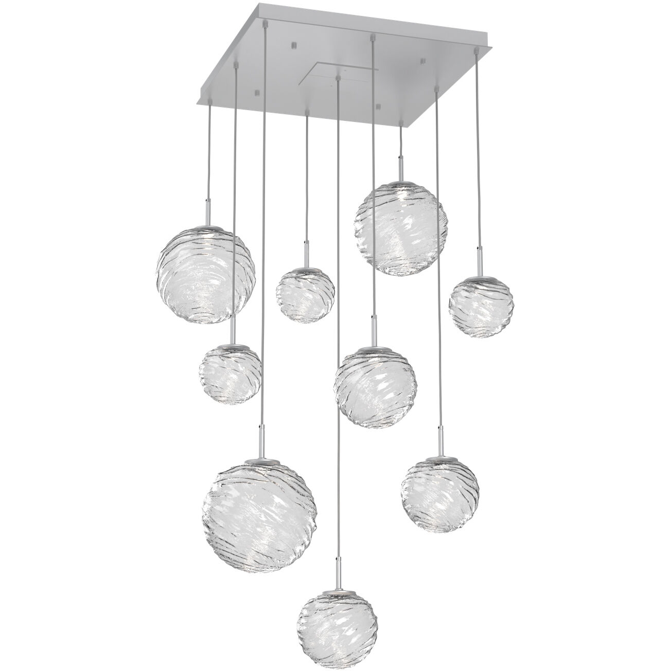 Gaia LED 30 inch Classic Silver Multi-Pendant Ceiling Light in 3000K LED, Clear