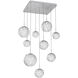 Gaia LED 30 inch Classic Silver Multi-Pendant Ceiling Light in 3000K LED, Clear