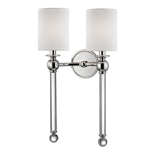 Gordon 2 Light 13.75 inch Polished Nickel Wall Sconce Wall Light