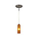 Envisage VI 1 Light 4 inch Bronze Mini Pendant Ceiling Light in Grooved Amber