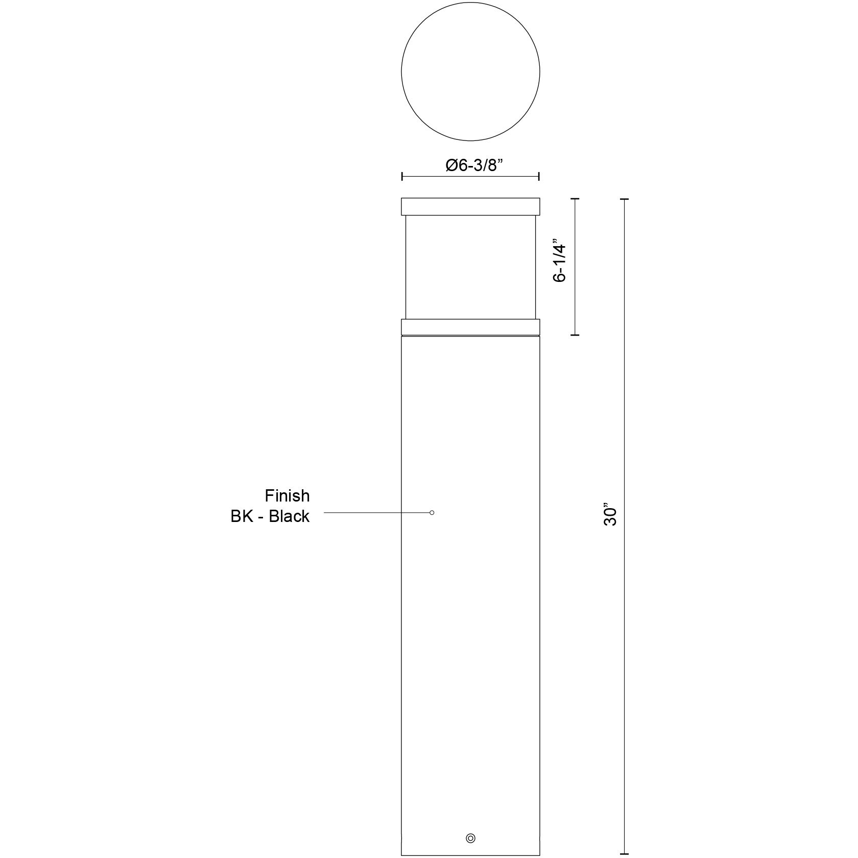 Chadworth 120-277V 24.00 watt Black Exterior Bollard