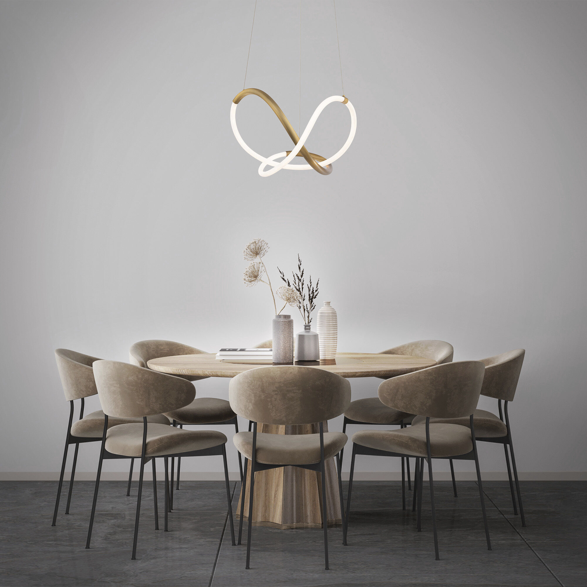 Solo LED 23.63 inch Aged Brass Chandelier Ceiling Light, dweLED