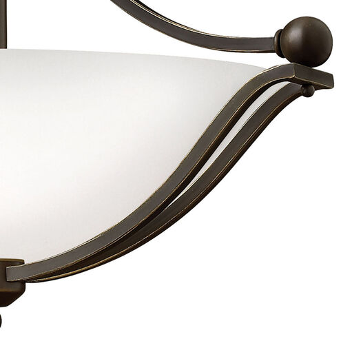 Bolla LED 19 inch Olde Bronze Semi-Flush Mount Ceiling Light in Etched Opal