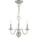 Windsor 3 Light 14 inch Brushed Nickel Mini Chandelier Ceiling Light