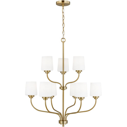 Windom 9 Light 28 inch Satin Brass Chandelier Ceiling Light