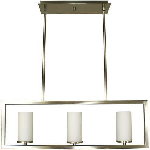 Theorem 3 Light 30 inch Brushed Nickel Island Chandelier Ceiling Light