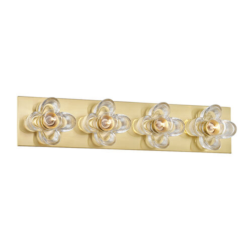 Shea 4 Light 22 inch Aged Brass Bath And Vanity Wall Light
