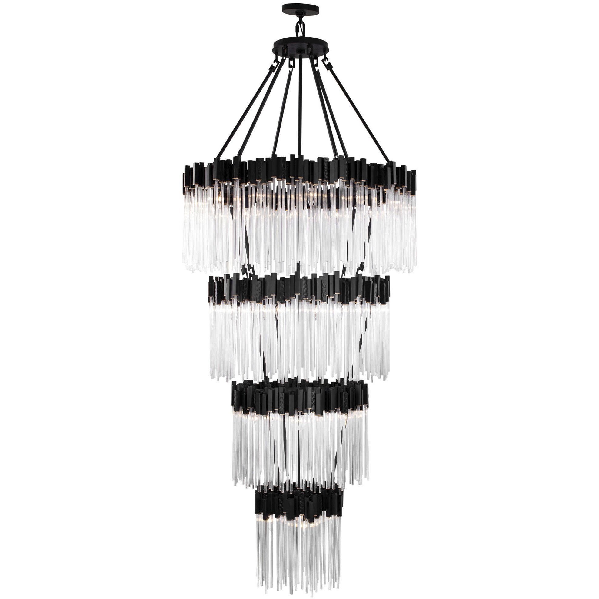 Matrix 30 Light 40 inch Matte Black and French Gold Chandelier Ceiling Light