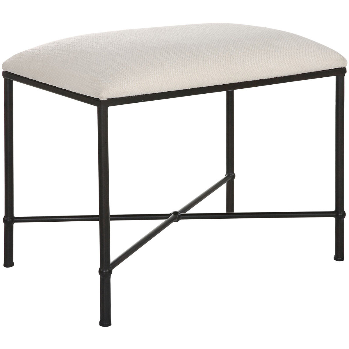 Avenham Satin Black and White Bench, Small