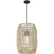 Seabrooke 1 Light 15 inch Natural Black Outdoor Pendant in Summer Sands