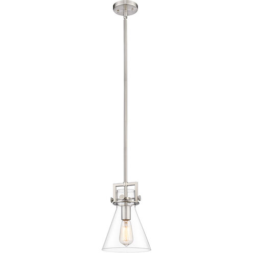 Newton Newton Cone 1 Light 8 inch Brushed Satin Nickel Mini Pendant Ceiling Light