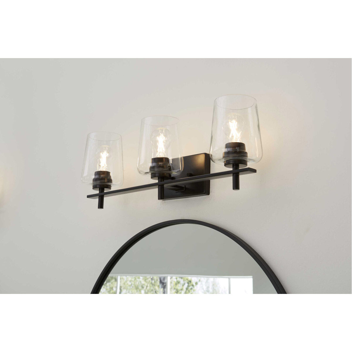 Calais 3 Light 24 inch Matte Black Bath Vanity Wall Light