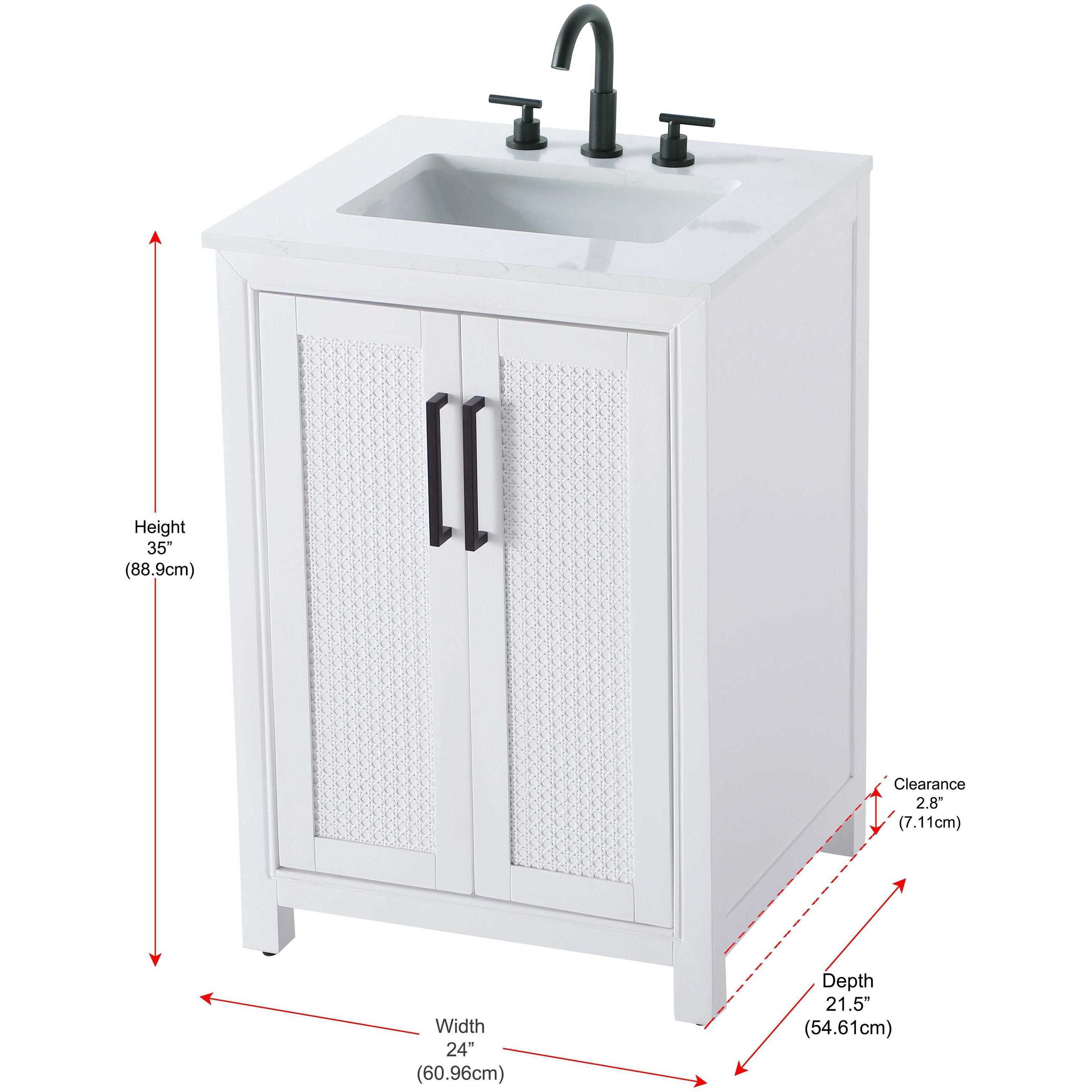 Alina 24 X 35 inch White Bathroom Vanity Cabinet