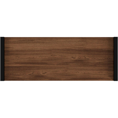 Drake 73" Two Door Walnut Bookcase Etagere in Medium Brown