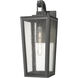 Madison 1 Light 20.75 inch Matte Black Outdoor Sconce in Seedy Glass