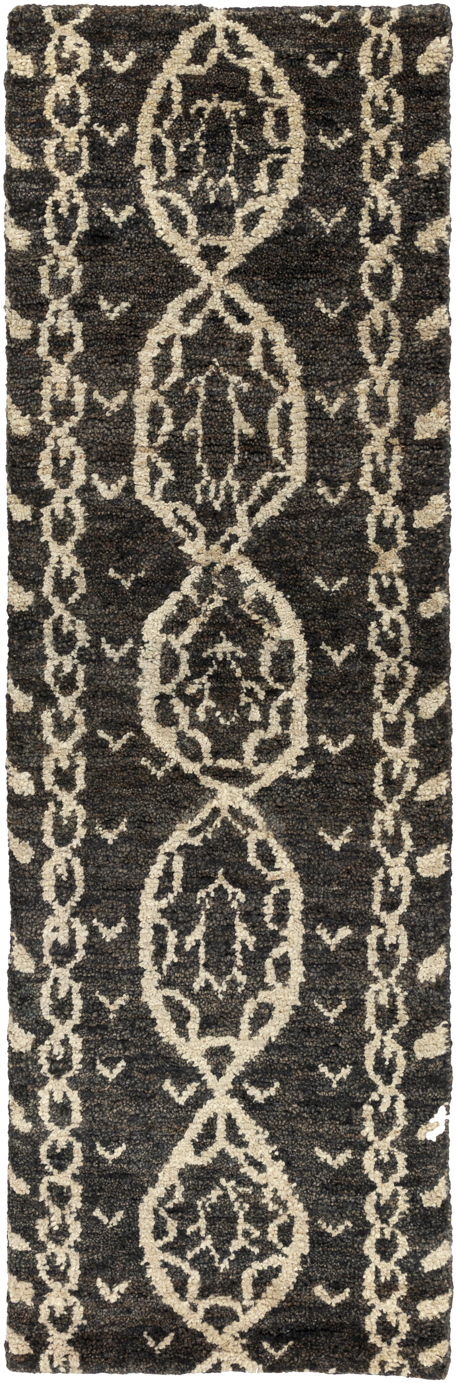 Bjorn 96 X 30 inch Black Rug in 2.5 x 8, Runner