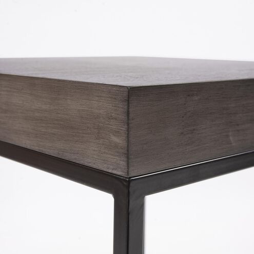 Kenton 24.5 X 24 inch Smoke Gray/Black Side Table