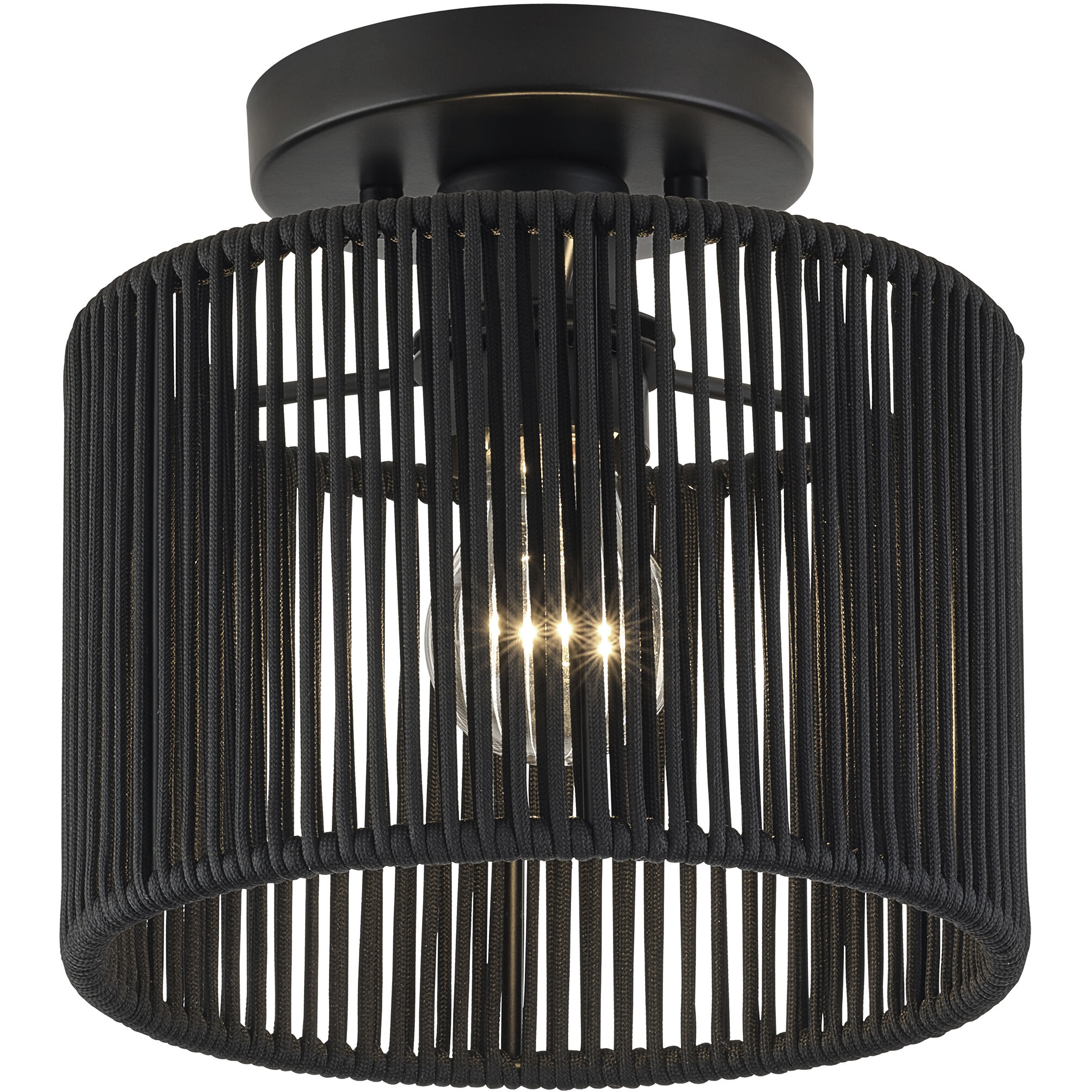 Acordia 1 Light 8.5 inch Black Semi Flush Mount Ceiling Light, Small