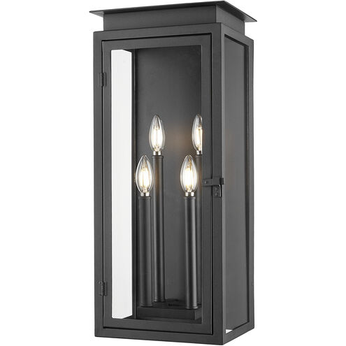 Nova 4 Light 24.5 inch Black Outdoor Wall Light in Clear Glass