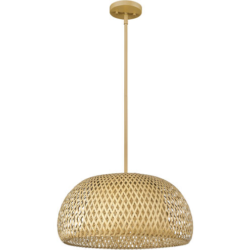 Berkshire 1 Light 18 inch Tan Metal with Natural Bamboo Pendant Ceiling Light