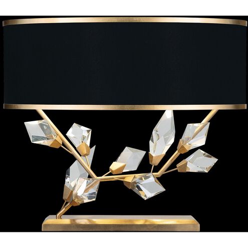 Foret 22 inch 100.00 watt Gold Table Lamp Portable Light in Black Fabric