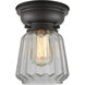 Aditi Chatham 1 Light 6 inch Matte Black Flush Mount Ceiling Light in Clear Glass, Aditi