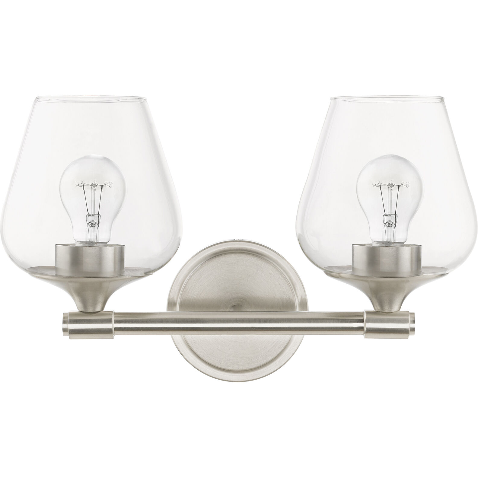 Willow 2 Light 15 inch Brushed Nickel Vanity Sconce Wall Light