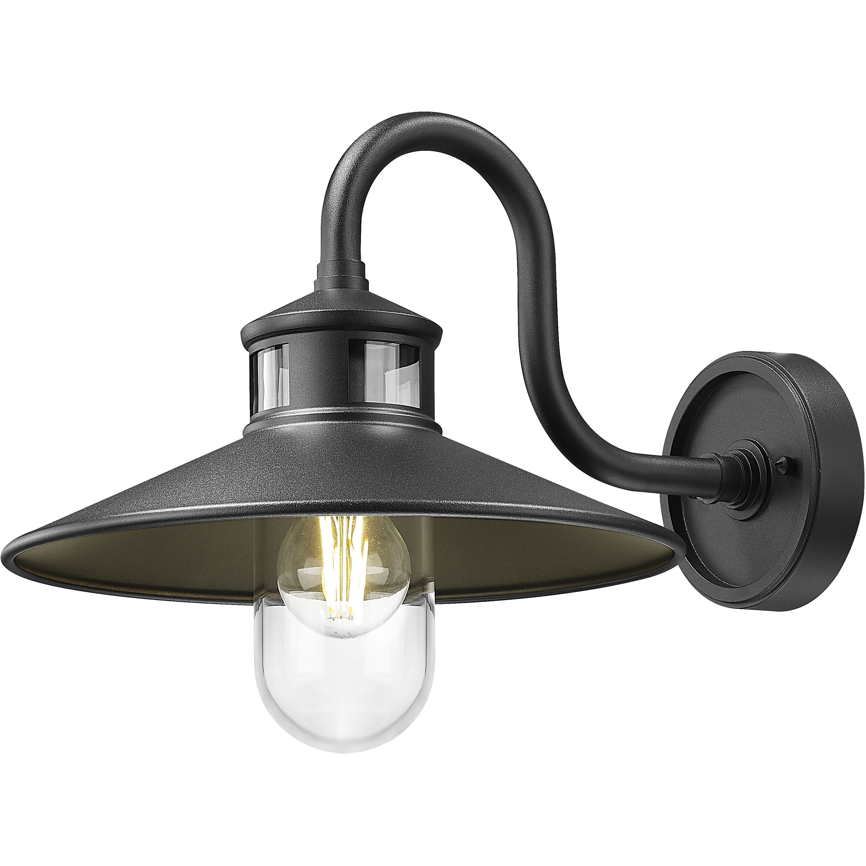 RLM 1 Light 11.75 inch Sand Black Outdoor Wall Light