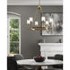Salita 6 Light 28.5 inch Vintage Brass Chandelier Ceiling Light in Ribbed Crystal