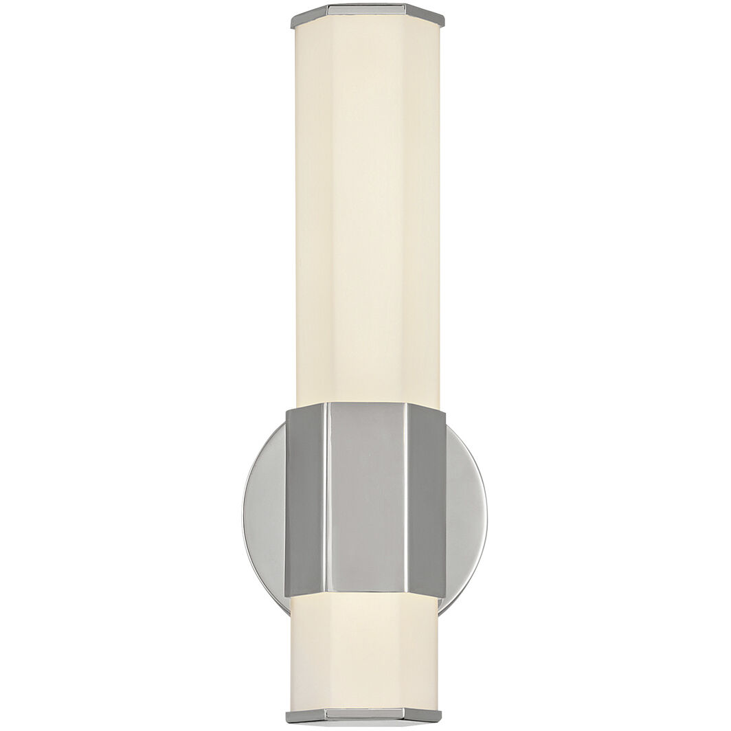 Facet LED 5 inch Polished Nickel Bath Light Wall Light, Vertical