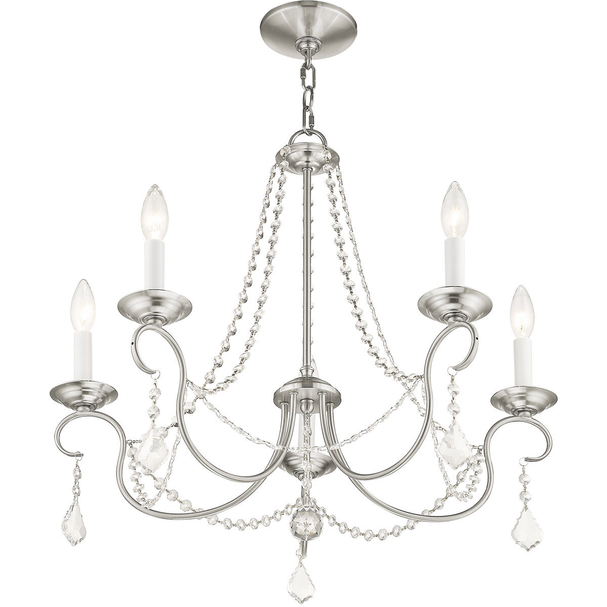 Pennington 5 Light 25 inch Brushed Nickel Chandelier Ceiling Light