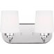 Windom 2 Light 12 inch Chrome Wall Bath Fixture Wall Light
