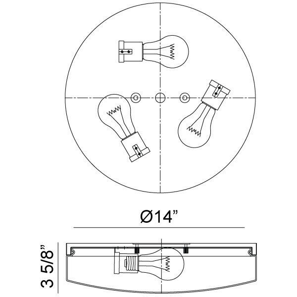 Xenon LED 14 inch Chrome Flush Mount Ceiling Light