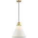 Franklin Restoration Cone 1 Light 12 inch Satin Gold Mini Pendant Ceiling Light in Incandescent, Matte White