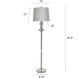 Callahan 62.5 inch 100 watt Brushed Nickel and Silver and Grey Floor Lamp Portable Light