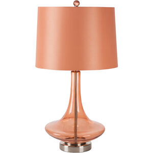 Zoey 25.5 inch 100 watt Bright Orange Table Lamp Portable Light