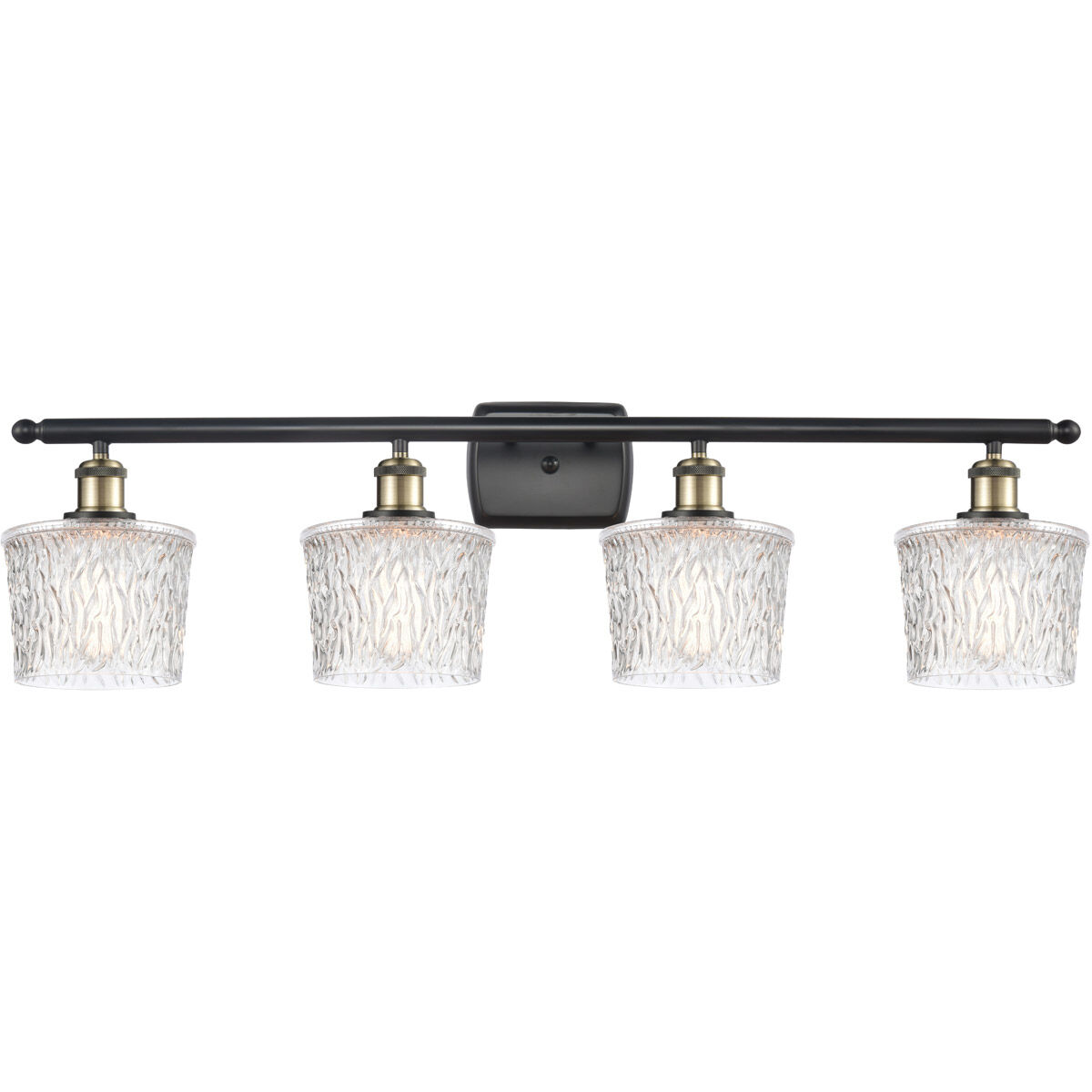 Ballston Niagra 4 Light 36 inch Black Antique Brass Bath Vanity Light Wall Light, Ballston