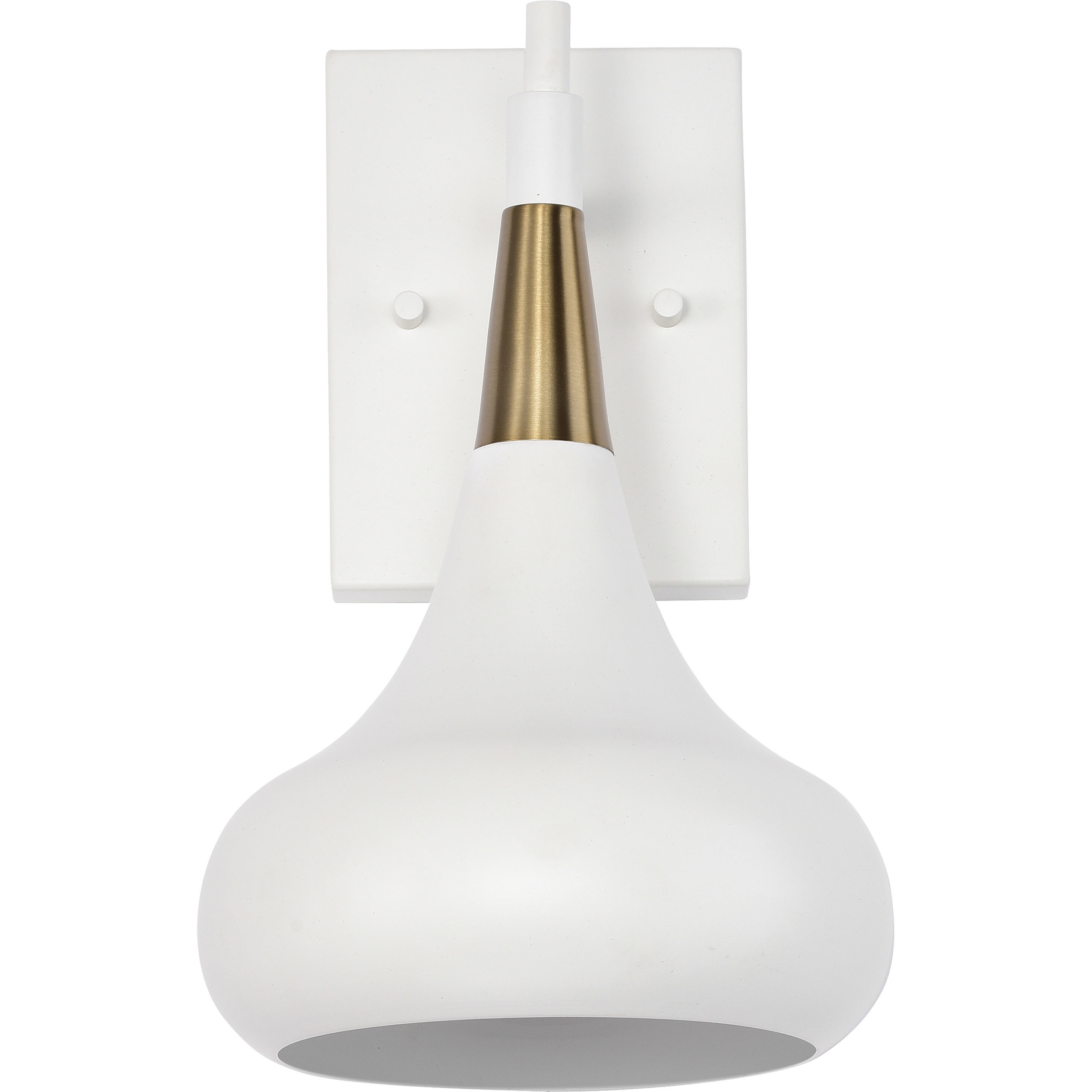 Phoenix 1 Light 7 inch Matte White/Burnished Brass Bathroom Vanity Lights Wall Light