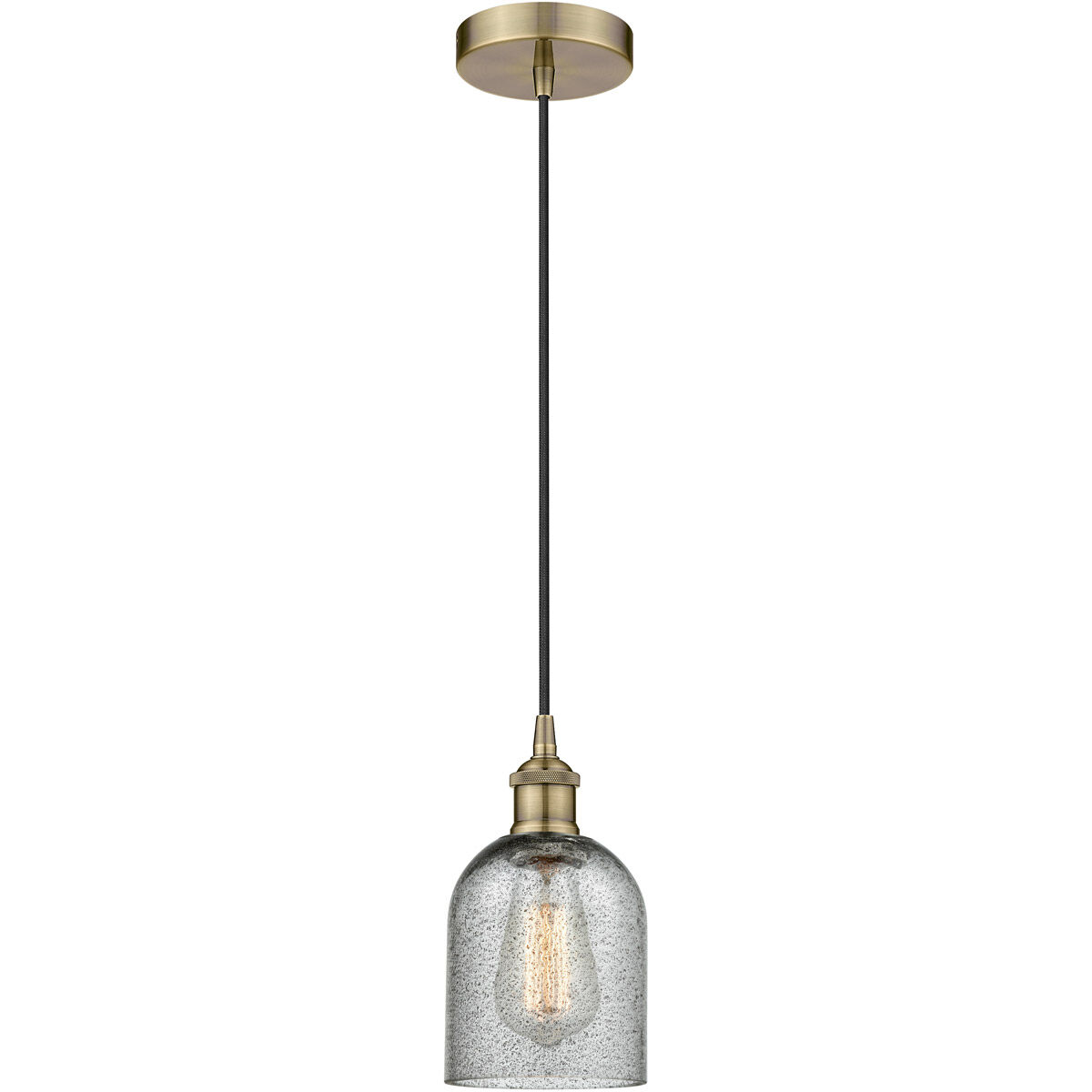 Edison Caledonia 1 Light 5 inch Antique Brass Mini Pendant Ceiling Light