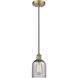 Edison Caledonia 1 Light 5 inch Antique Brass Mini Pendant Ceiling Light