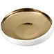 Greer 17.5 X 4 inch Bowl in White and Gold Glazed