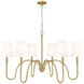 Jisele 6 Light 41.75 inch Rubbed Brass Chandelier Ceiling Light