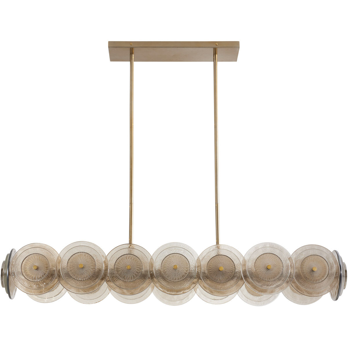 Kinlee 12 Light 51 inch Antique Brass Linear Chandelier Ceiling Light