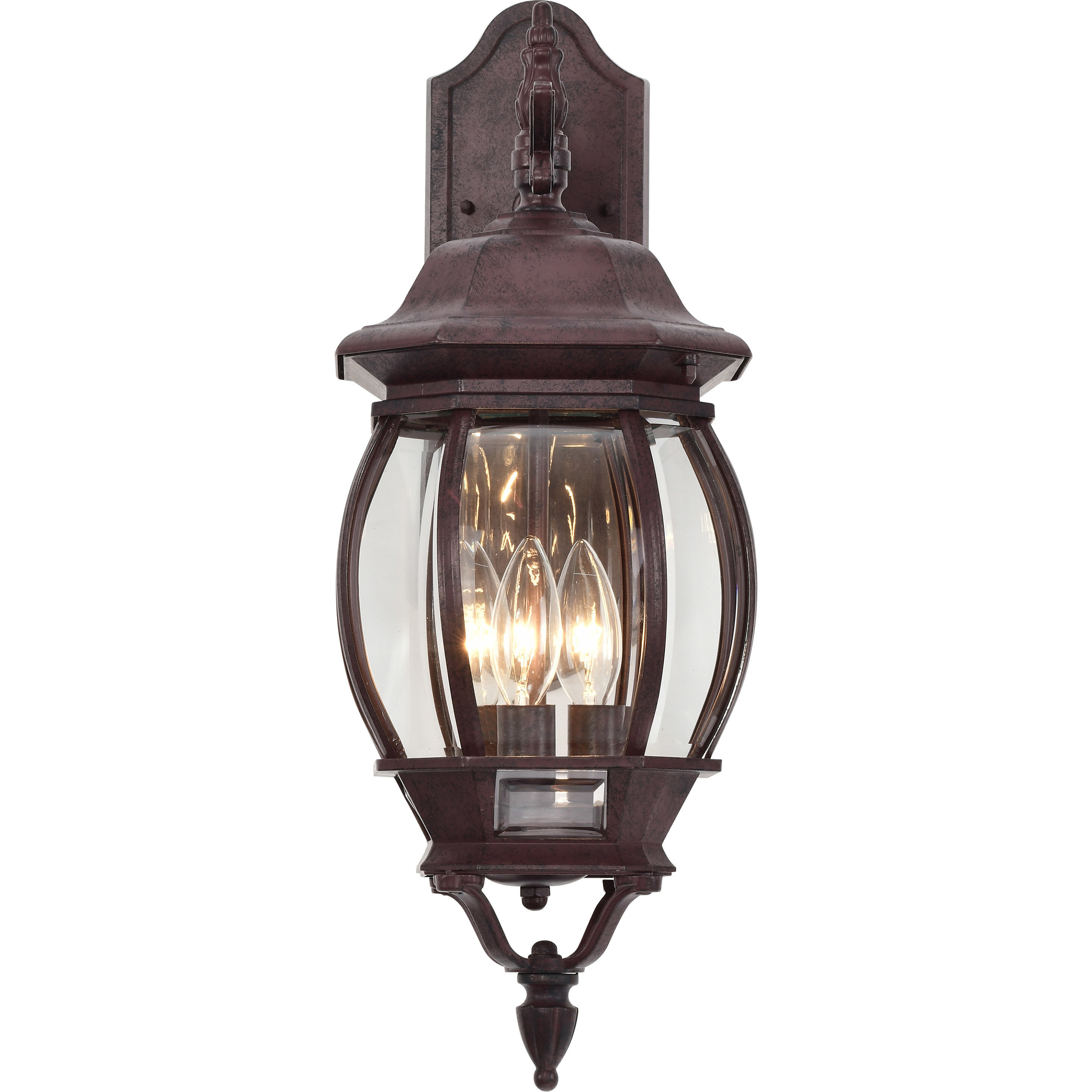 Central Park 3 Light 23 inch Old Bronze Outdoor Wall Lantern