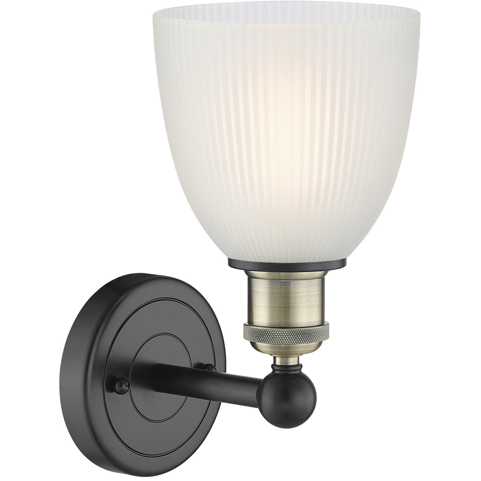 Castile Sconce Wall Light in Black Antique Brass, White