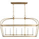 C&M by Chapman & Myers Stonington 6 Light 49.13 inch Antique Gild Linear Lantern Ceiling Light